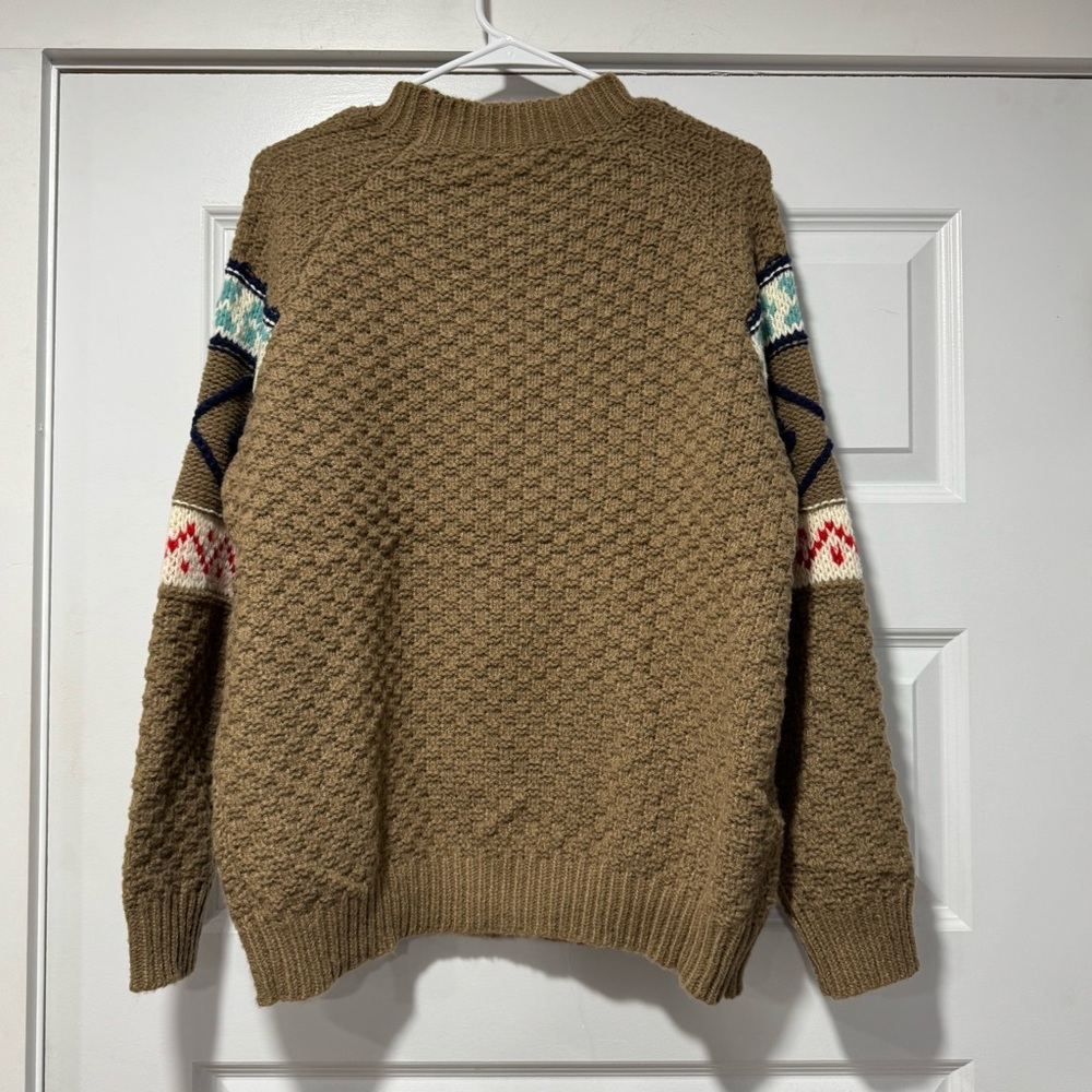 Entro Tan Patterned Crew Neck Sweater - Picture 5 of 9